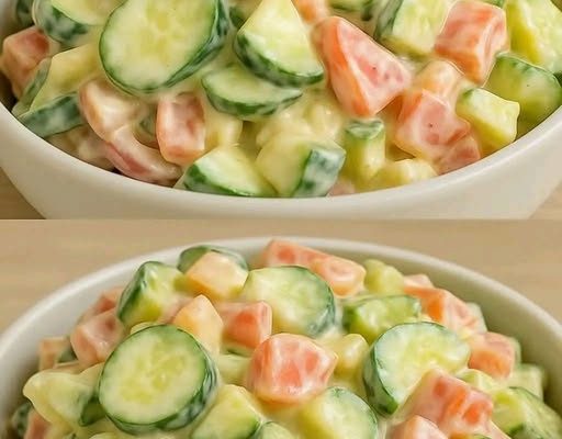 Creamy Cucumber Salad with Vegetables